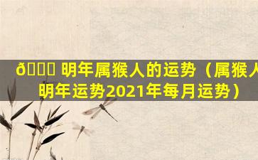 🐛 明年属猴人的运势（属猴人明年运势2021年每月运势）